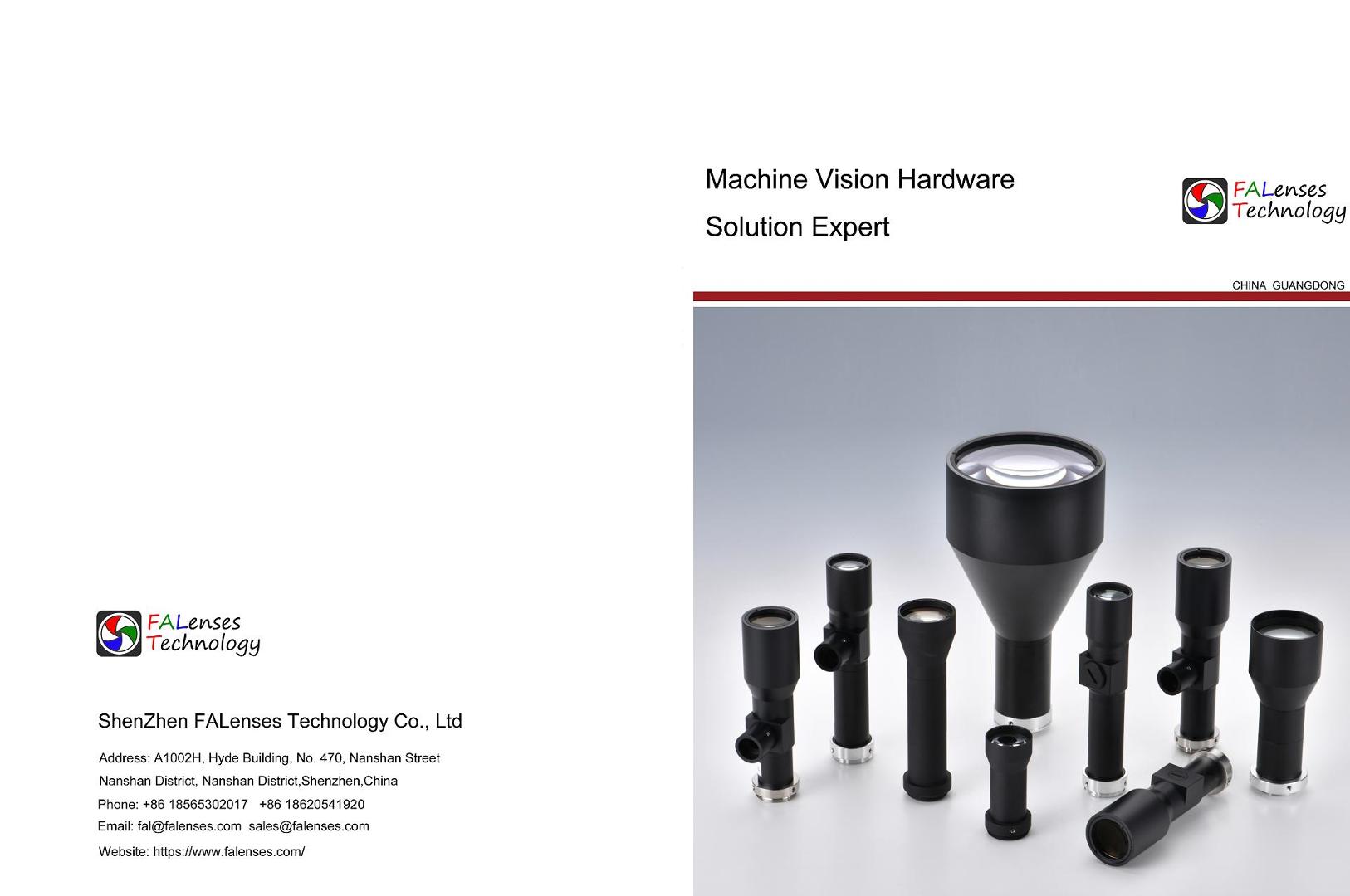 FALenses Technology Industrial lens product catalog v1.0